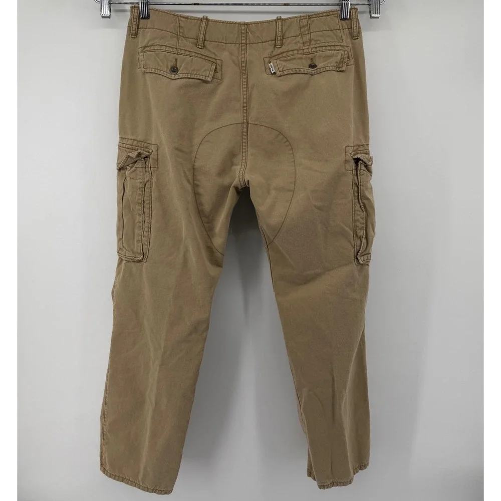 Levis Cargo Pants Mens 35x30 Khaki Tan Straight Leg Cotton Twill Utility Trouser